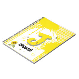 Akvarell Solros med Fjärilar Anteckningsbok