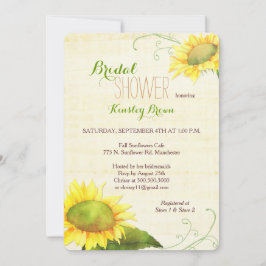Akvarell Solrosar Virvlande Bröllopsdusch Inbjudningar