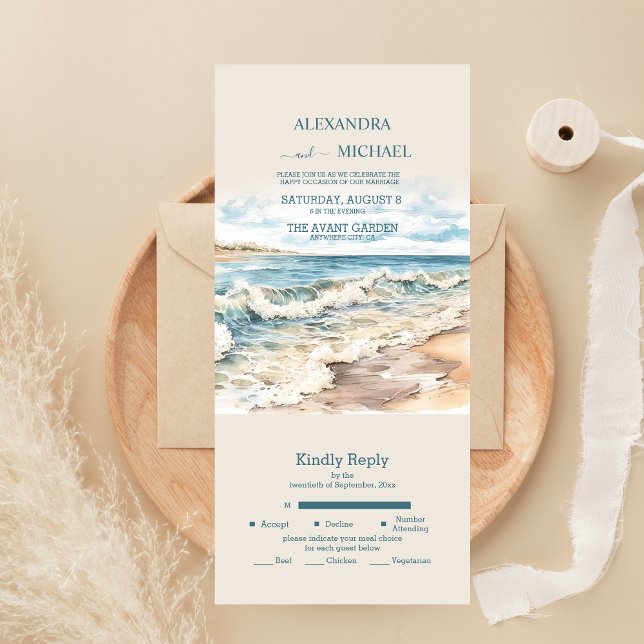 Akvarell Sommar Ocean Strand Bröllop (Skapare uppladdad)