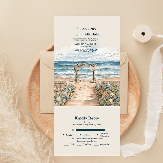 Akvarell Sommar Ocean Strand Bröllop (Skapare uppladdad)