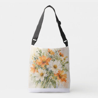 Akvarell sommarblommor axelväska