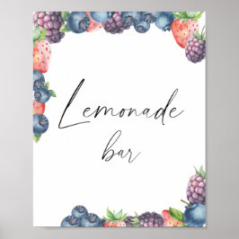 Akvarell söt bär - lemonadbar poster