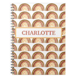 Akvarell Söt Boho Pastell Barn Flickan Regnbåge Anteckningsbok