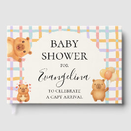 Akvarell Söt Capy Kapybara Baby Shower Gästböcker
