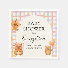 Akvarell Söt Capy Kapybara Baby Shower Pappersservett