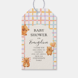 Akvarell Söt Capy Kapybarabarn Baby Shower Presentetikett