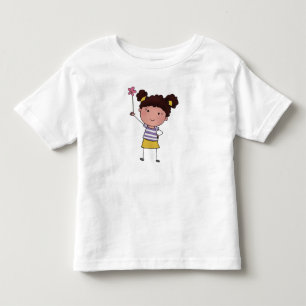 Akvarell Söt Pinne Flicka rosa Blomma Vacker T Shirt