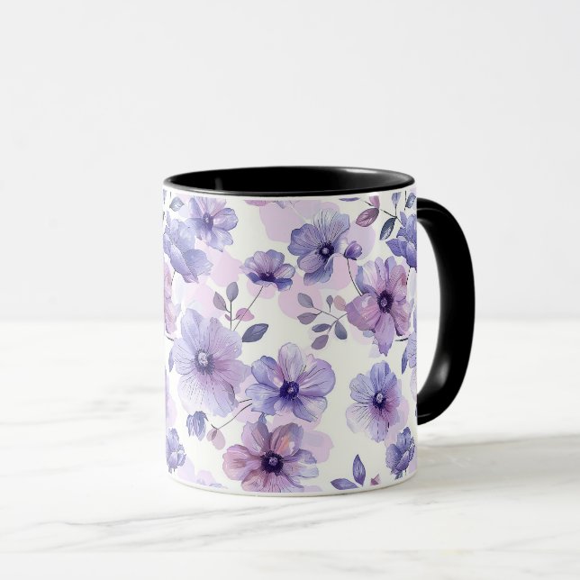 Akvarell Söt Sofistikerad Chic Romantisk Blommig Mugg (Framsida höger)