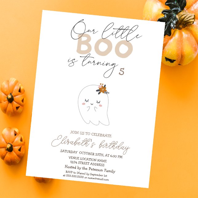 Akvarell Söt Spök Boo Halloween Inbjudningar (Skapare uppladdad)