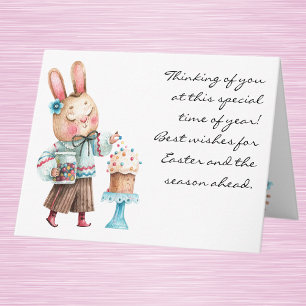 Akvarell Söt Whimsical Påskkort Kort