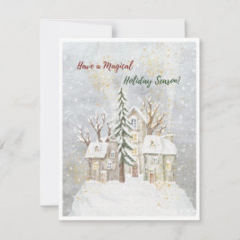 Akvarell söta magiska julkort