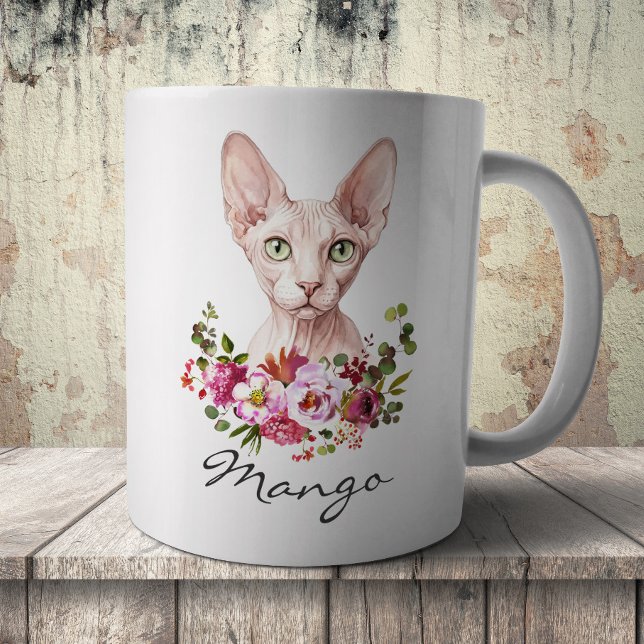 Akvarell Sphynx Katt Kaffemugg (Skapare uppladdad)