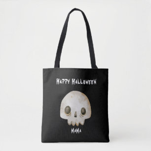 Akvarell Spökskelett Gott Halloween Mamma Tygkasse