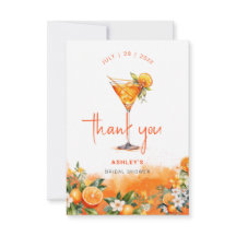 Akvarell Spritz Orange Blommor Bröllopsdusch