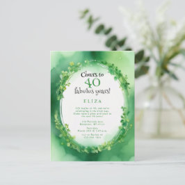 akvarell st patricks day klöver födelsedag  vykort