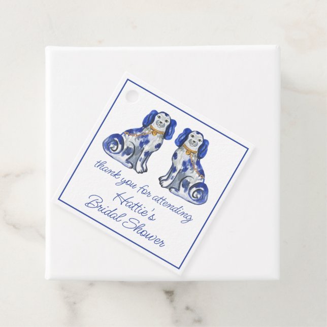 Akvarell Staffordshirehundar Gåvor Etiketter (På plats)