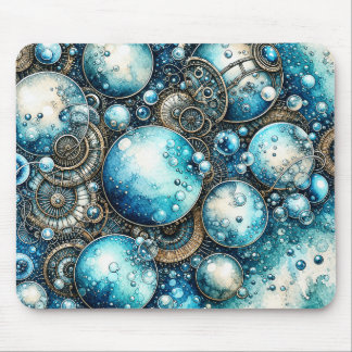Akvarell Steampunk Bubblor & Kugghjul Musmatta