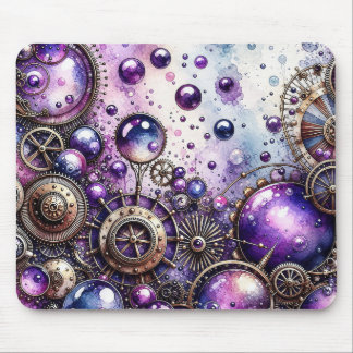 Akvarell Steampunk Bubblor & Kugghjul Musmatta