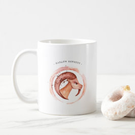 Akvarell Stenbocken Astrologi Stjärntecken | Monog Kaffemugg