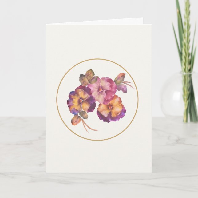 Akvarell Stilla Blomma Blommar Brevkort Kort (Framsida)