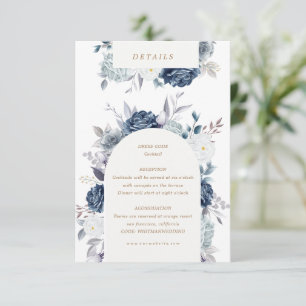akvarell stjäl blå blommiga detaljer tilläggskort