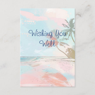 Akvarell Strand Bröllop Inneslutningskort Tilläggskort