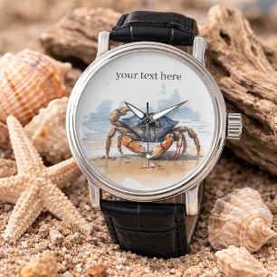 Akvarell Strandkrabba, specialbeställning Armbandsur