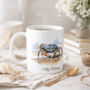 Akvarell Strandkrabba, specialbeställning Kaffemugg