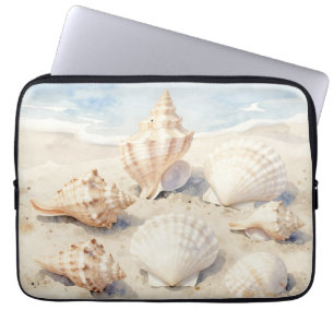 Akvarell Strandskal Strandscen Laptop Fodral