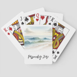 Akvarell Strandvågor Kustnära Strandbröllop Casinokort