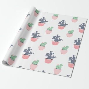 Akvarell suckulent växter presentpapper