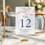 Akvarell Sukkulent Blommig Botanisk Bat Mitzvah Bordsnummer<br><div class="desc">Denna design har en elegant akvarell saftig blomsterbukett i mjuk blå och silver med burgunderröd och silverlövverk på en silverbakgrund med ditt bordnummer och ytterligare information nedan. Anpassa genom att redigera texten i textrutorna. Designad åt dig av Evco Studio www.zazzle.com/store/evcostudio #mitzvah #batmitzvah #eventplanner #mazeltov #jewish #mitzvahswag #party #jewishlife #bröllop #kosher...</div>