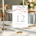 Akvarell Sukkulent Blommig Botanisk Bat Mitzvah Bordsnummer<br><div class="desc">Denna design har en elegant akvarell saftig blomsterbukett i mjuk blå och silver med burgunderöd och silverlövverk på en vit bakgrund med ditt bordnummer och ytterligare information nedan. Anpassa genom att redigera texten i textrutorna. Designad för dig av Evco Studio www.zazzle.com/store/evcostudio #mitzvah #batmitzvah #eventplanner #mazeltov #jewish #mitzvahswag #party #jewishlife #bröllop...</div>