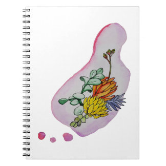 Akvarell Sukkulent Blommig Illustration Anteckningsbok