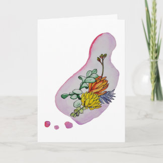 Akvarell Sukkulent Blommig Illustration Kort