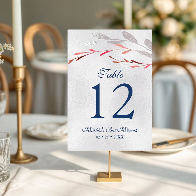 Akvarell Sukkulent Blommotiv Botanisk Bat Mitzvah Bordsnummer (Skapare uppladdad)