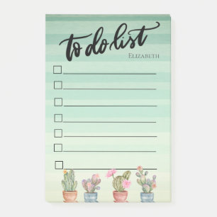 Akvarell Sukkulenter Grön Att Göra-Lista Post-it Block