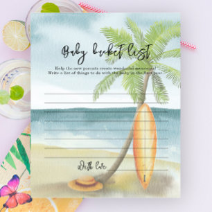 Akvarell surfstrand - Bebis bucket lista