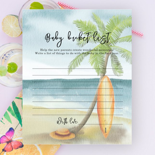 Akvarell surfstrand - Bebis bucket lista (Skapare uppladdad)