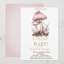 Akvarell Svamp Sniglar Prickar Baby Shower Inbjudningar