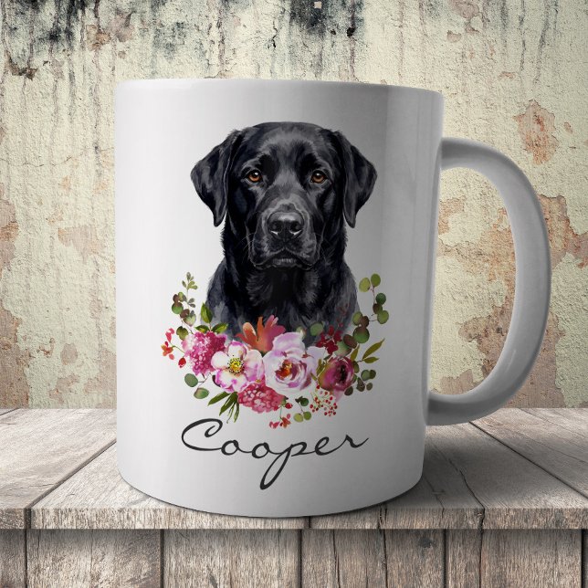 Akvarell Svart Labrador Retriever Kaffemugg (Skapare uppladdad)
