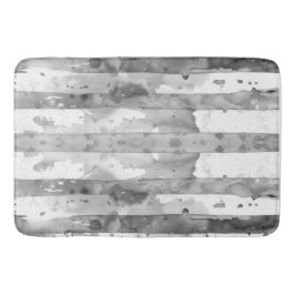 Akvarell Svart och Vit Randig Badrumsmatta