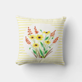 Akvarell Svartögd Susanneblomma Fyrkantig Kudde
