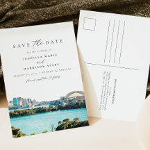 Akvarell Sydney Australien Siluett Destination