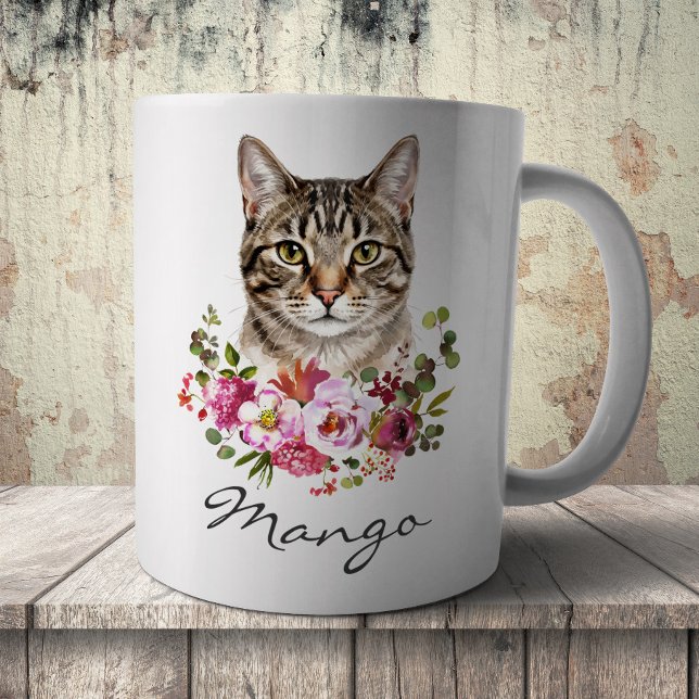 Akvarell Tabby Katt Kaffemugg (Skapare uppladdad)