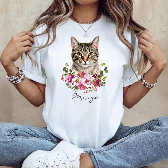 Akvarell Tabby Katt T Shirt (Skapare uppladdad)