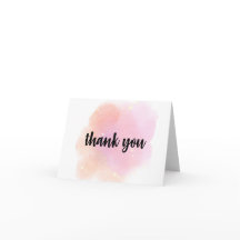 Akvarell tackkort – Rosa & Persika