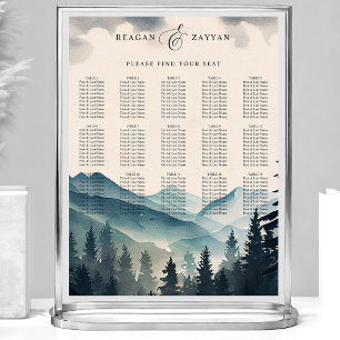 Akvarell Tallberg Bröllop Placeringsplan Poster