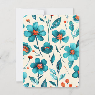 Akvarell Tealblommor Julkort