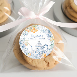 Akvarell Tebröllopsdusch Runt Klistermärke